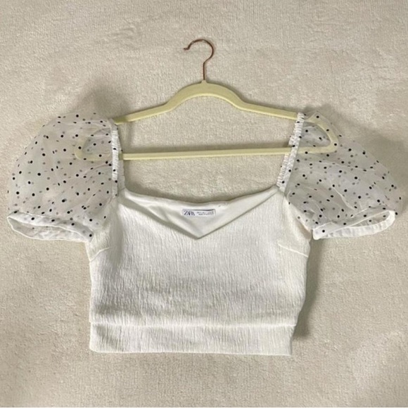 Zara Puff sleeve crop top - Picture 1 of 2